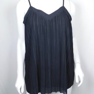 The Limited Black Pleated Tunic Tank Cami M